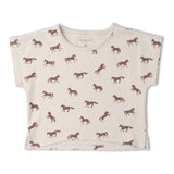 Organic Drop Shoulder Tee & Shorts Set - Horses - Aaria Tees Aaria Tees