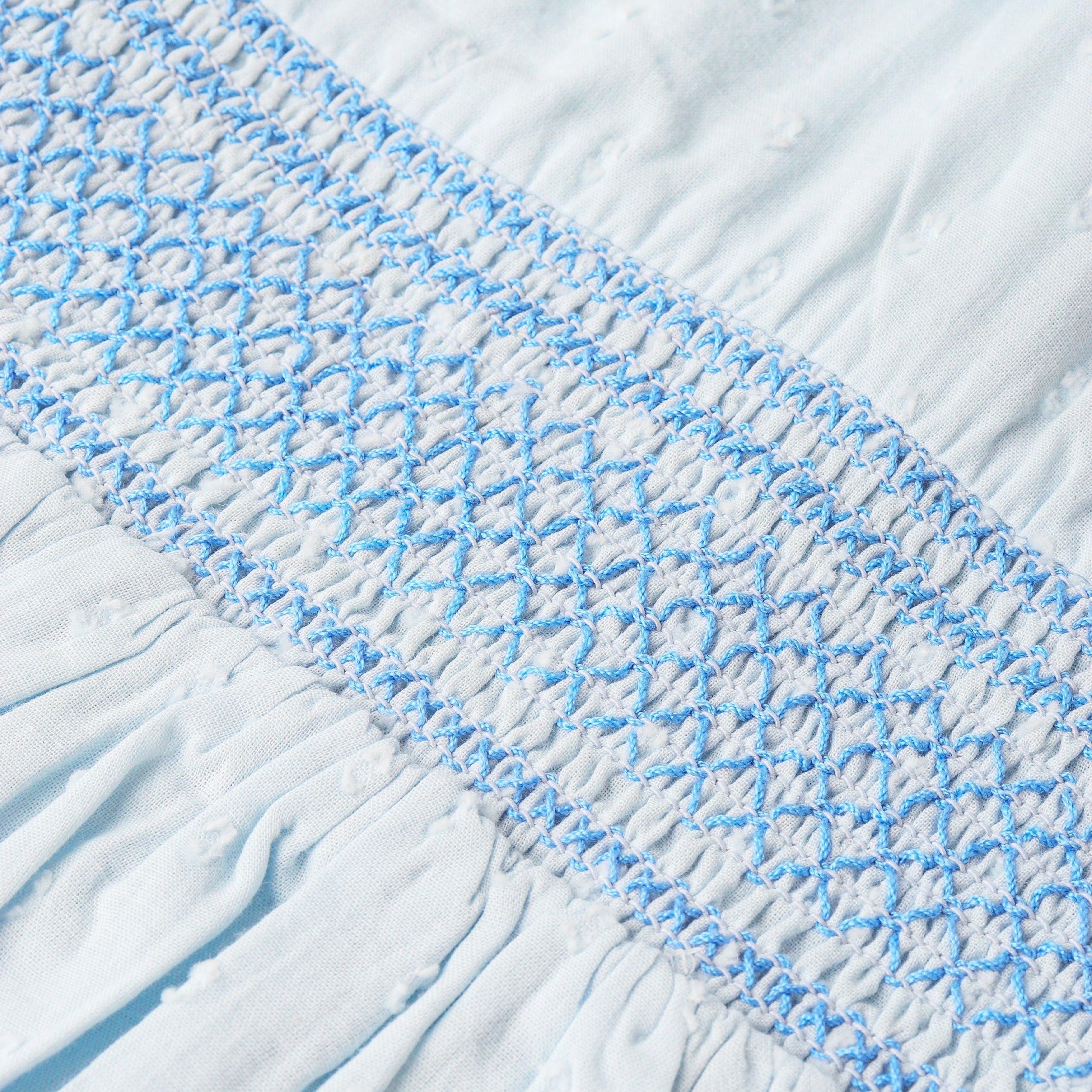 Organic Smocked Collar Dress - Light Blue - Aaria Tees Aaria Tees