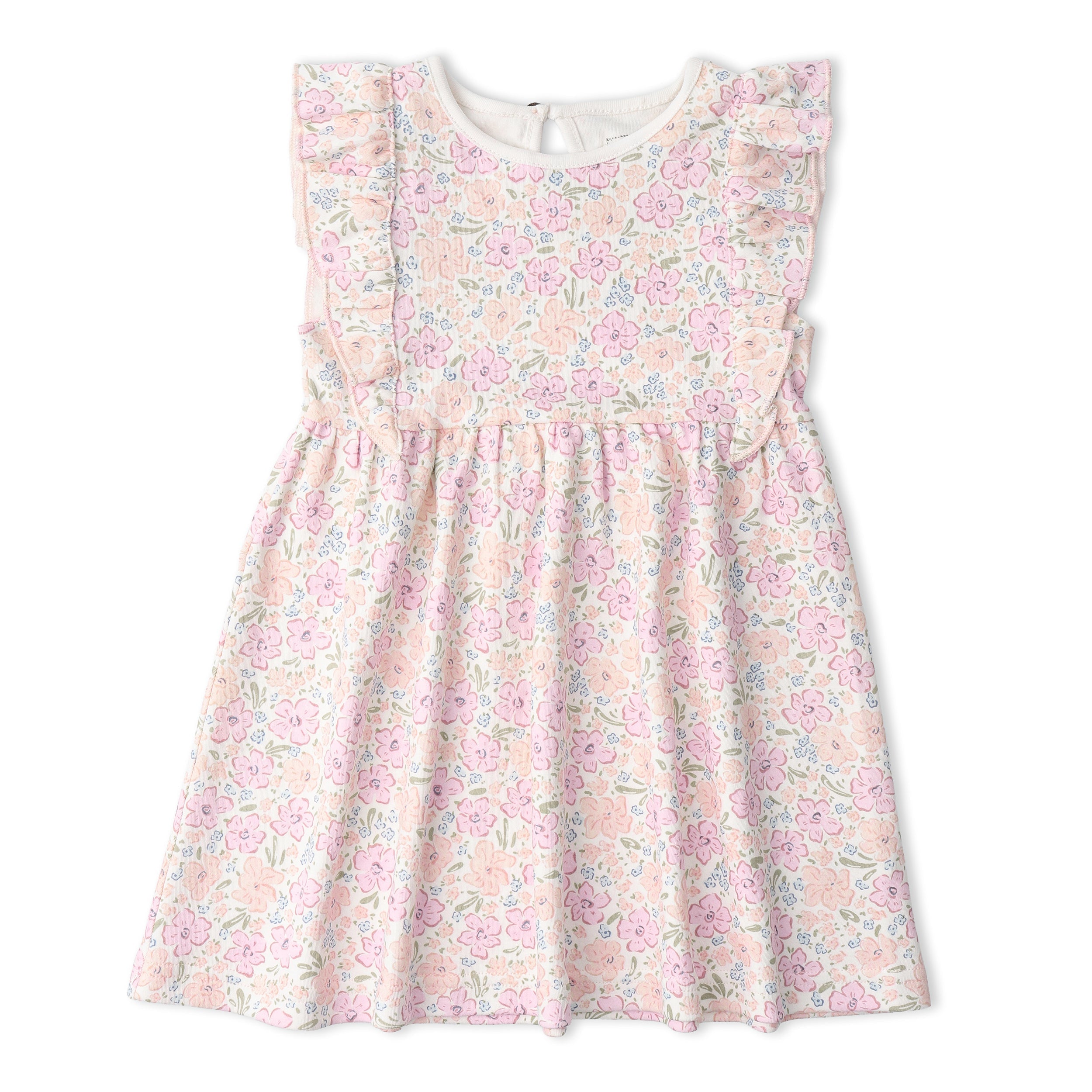 Organic Flutter Dress - Peony - Aaria Tees Aaria Tees