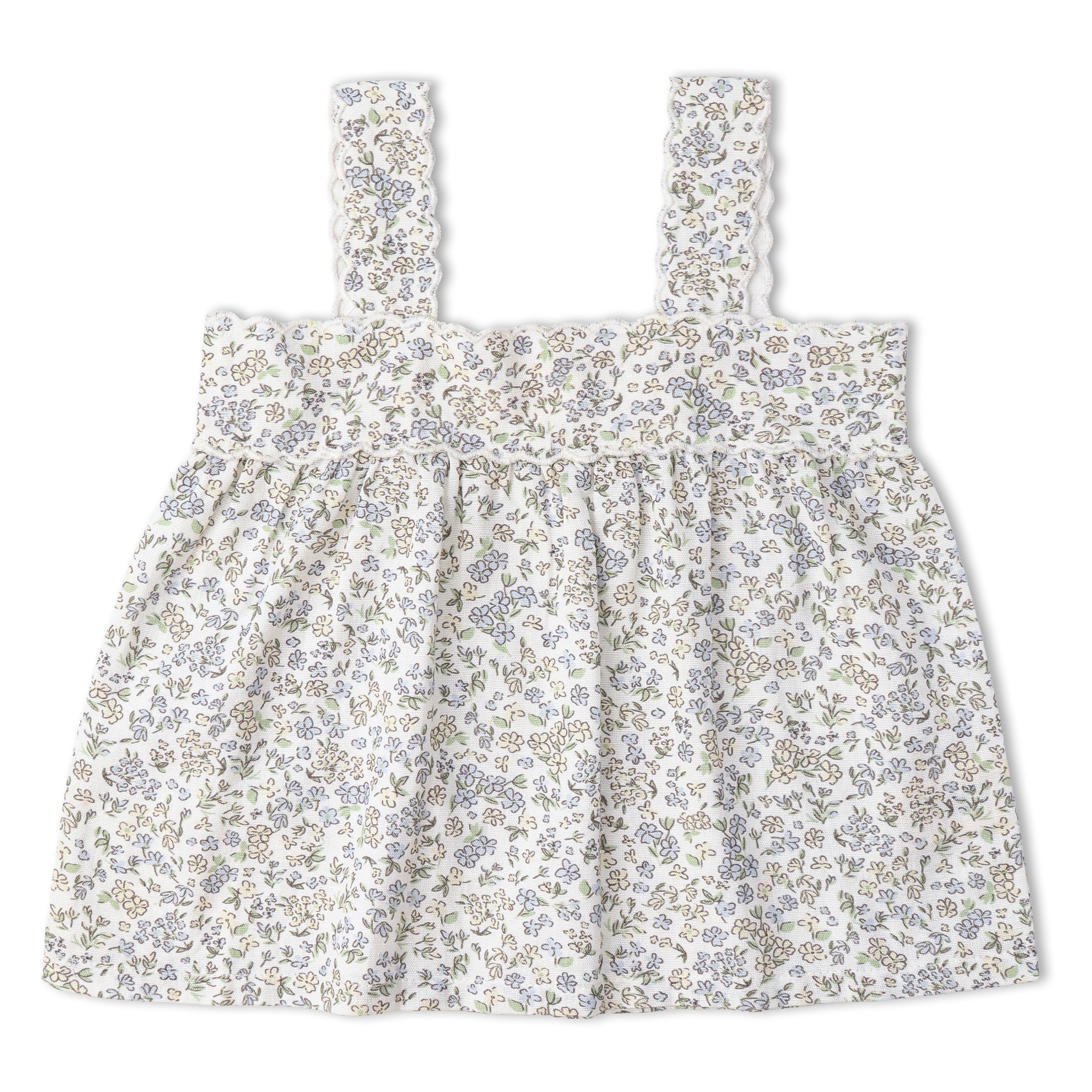 Organic Scalloped Top & Bloomers Set - Tulle Floral - Aaria Tees Aaria Tees