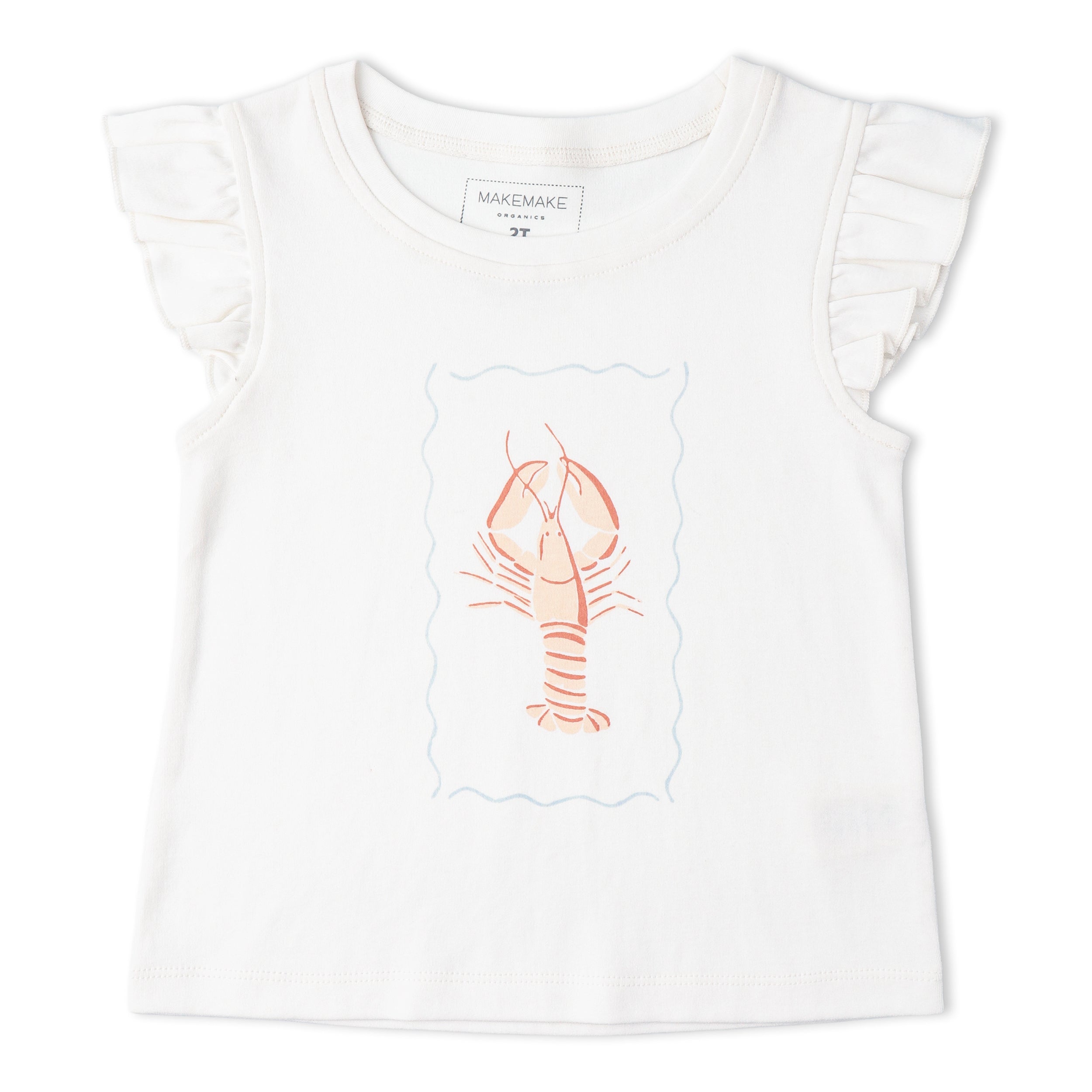Organic Sleeveless Flutter Top & Shorts Set - Lobster - Aaria Tees Aaria Tees