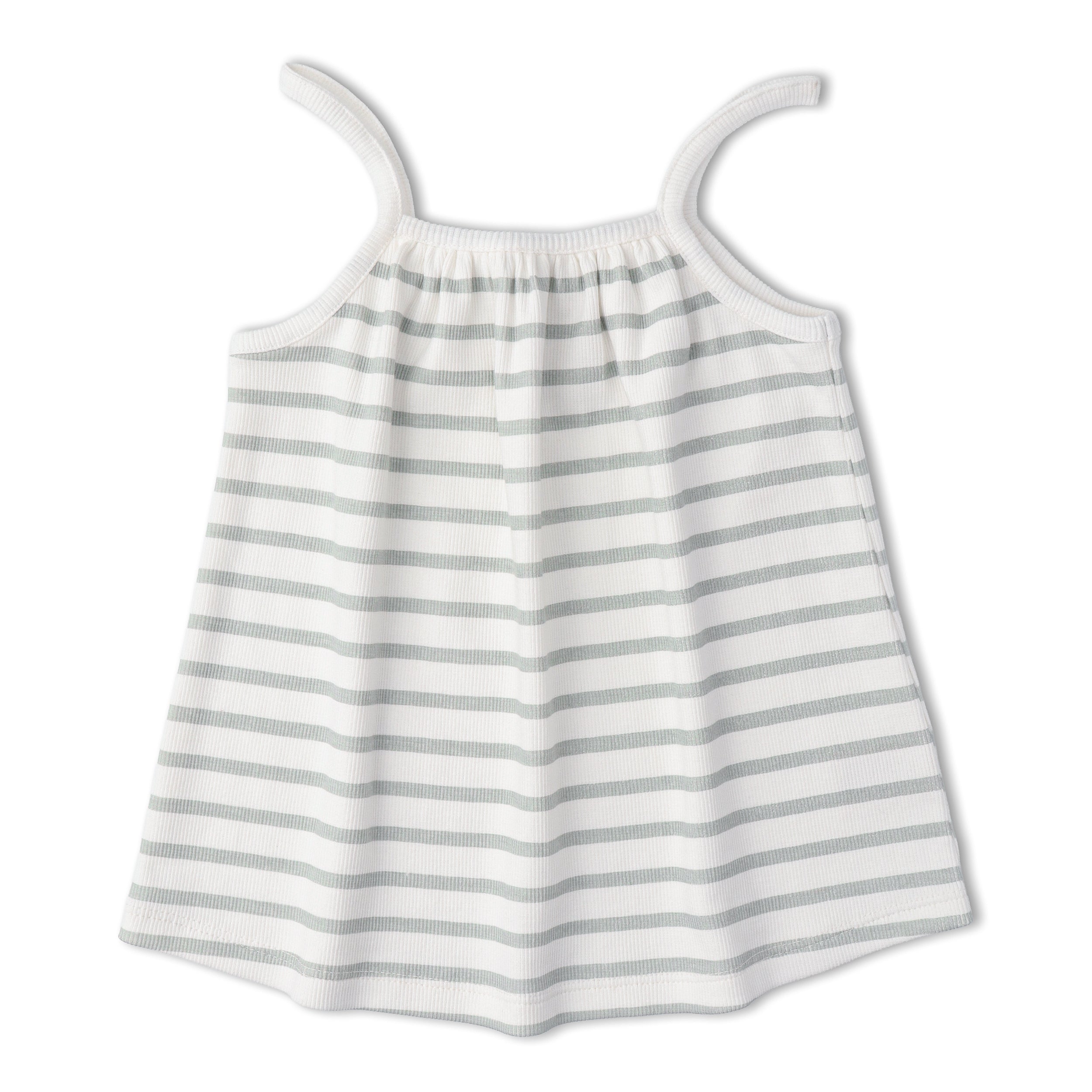 Organic Tank Top & Shorts Set - Fog Stripes - Aaria Tees Aaria Tees