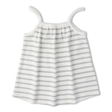 Organic Tank Top & Shorts Set - Fog Stripes - Aaria Tees Aaria Tees