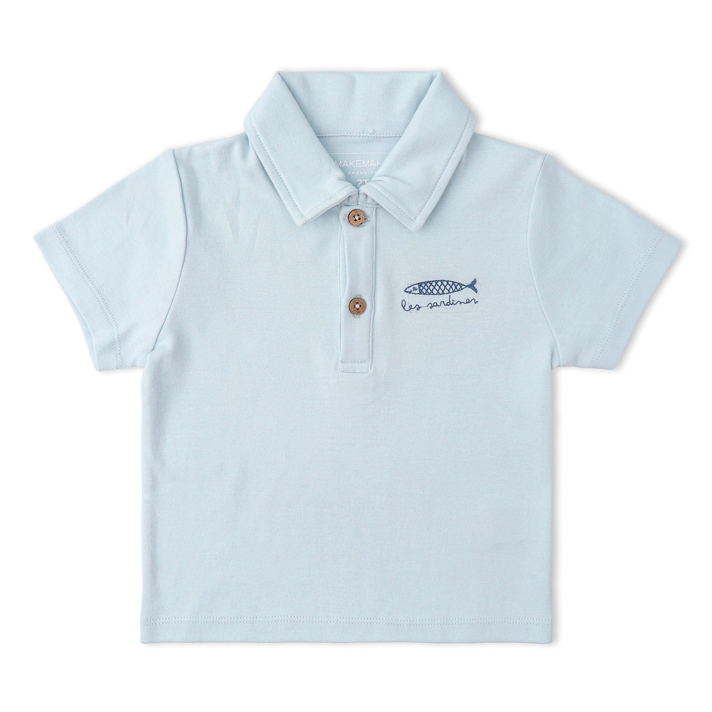 Organic Polo Shirt & Shorts Set - Light Blue - Aaria Tees Aaria Tees