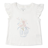 Organic Sleeveless Flutter Top & Shorts Set - Spring Floral - Aaria Tees Aaria Tees