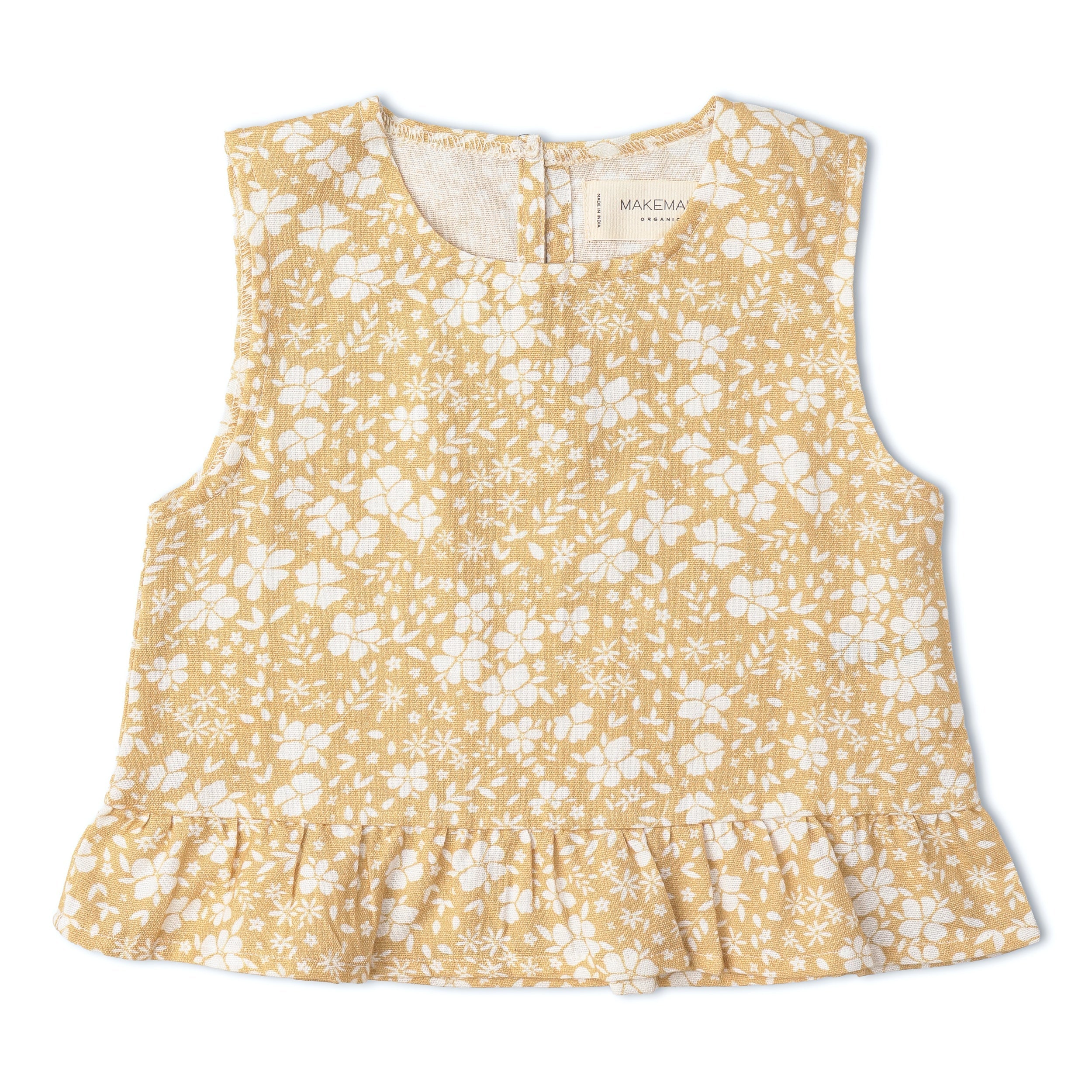 Organic Ruffle Top & Pants Set - Yellow Blossom - Aaria Tees Aaria Tees