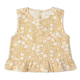 Organic Ruffle Top & Pants Set - Yellow Blossom - Aaria Tees Aaria Tees