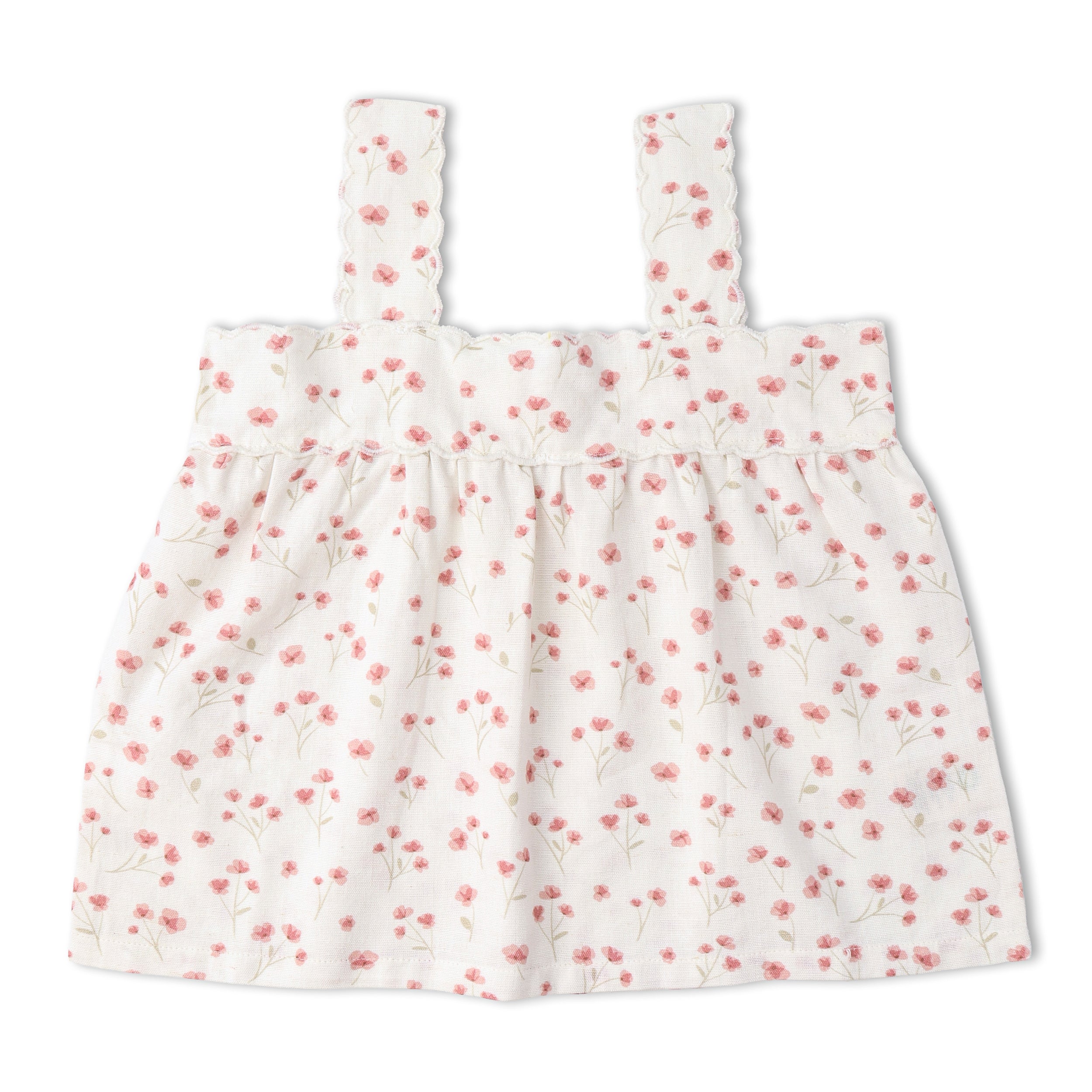 Organic Scalloped Top & Bloomers Set - Pink  Bloom - Aaria Tees Aaria Tees