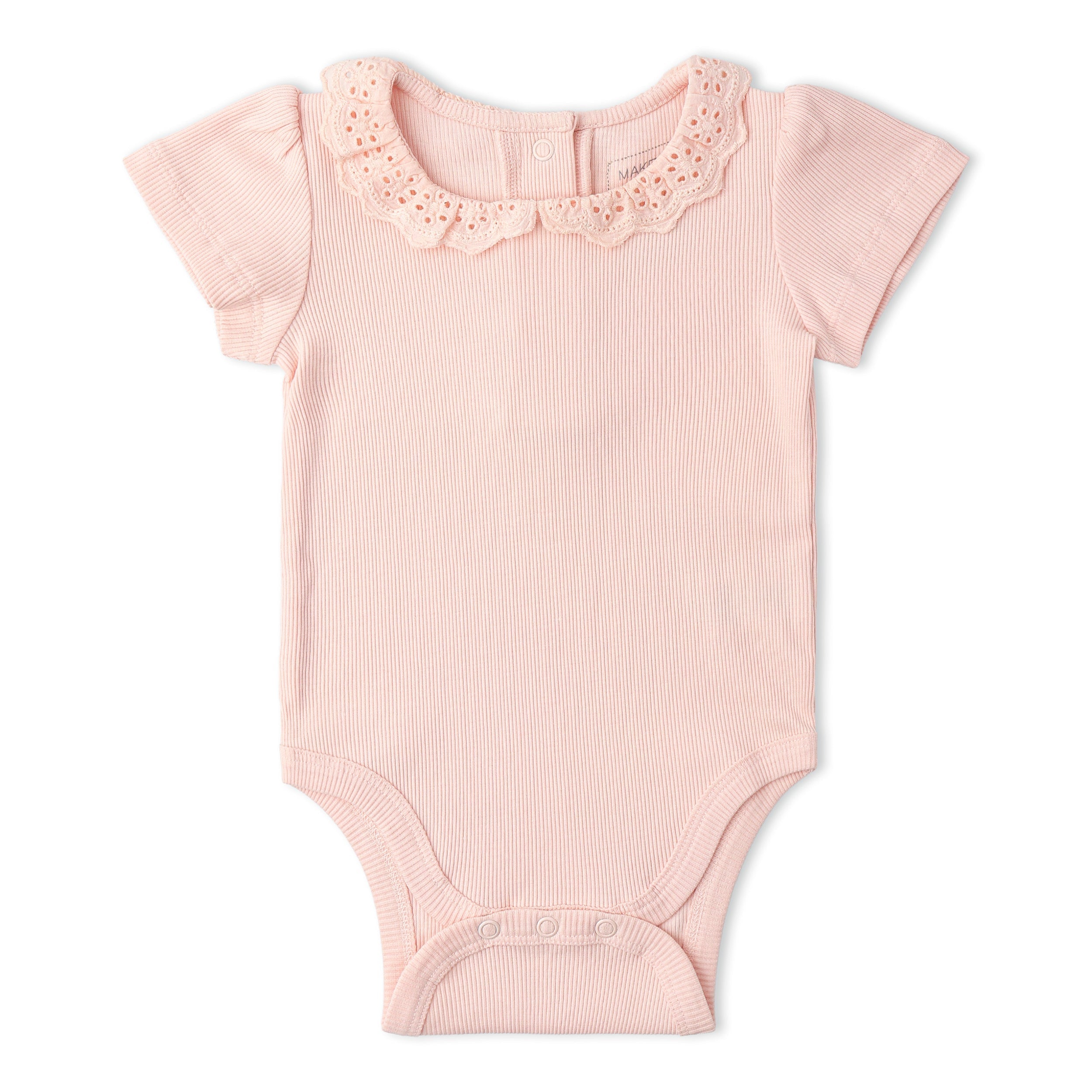 Organic Lace Collar Onesie & Tights Set - Blush - Aaria Tees Aaria Tees