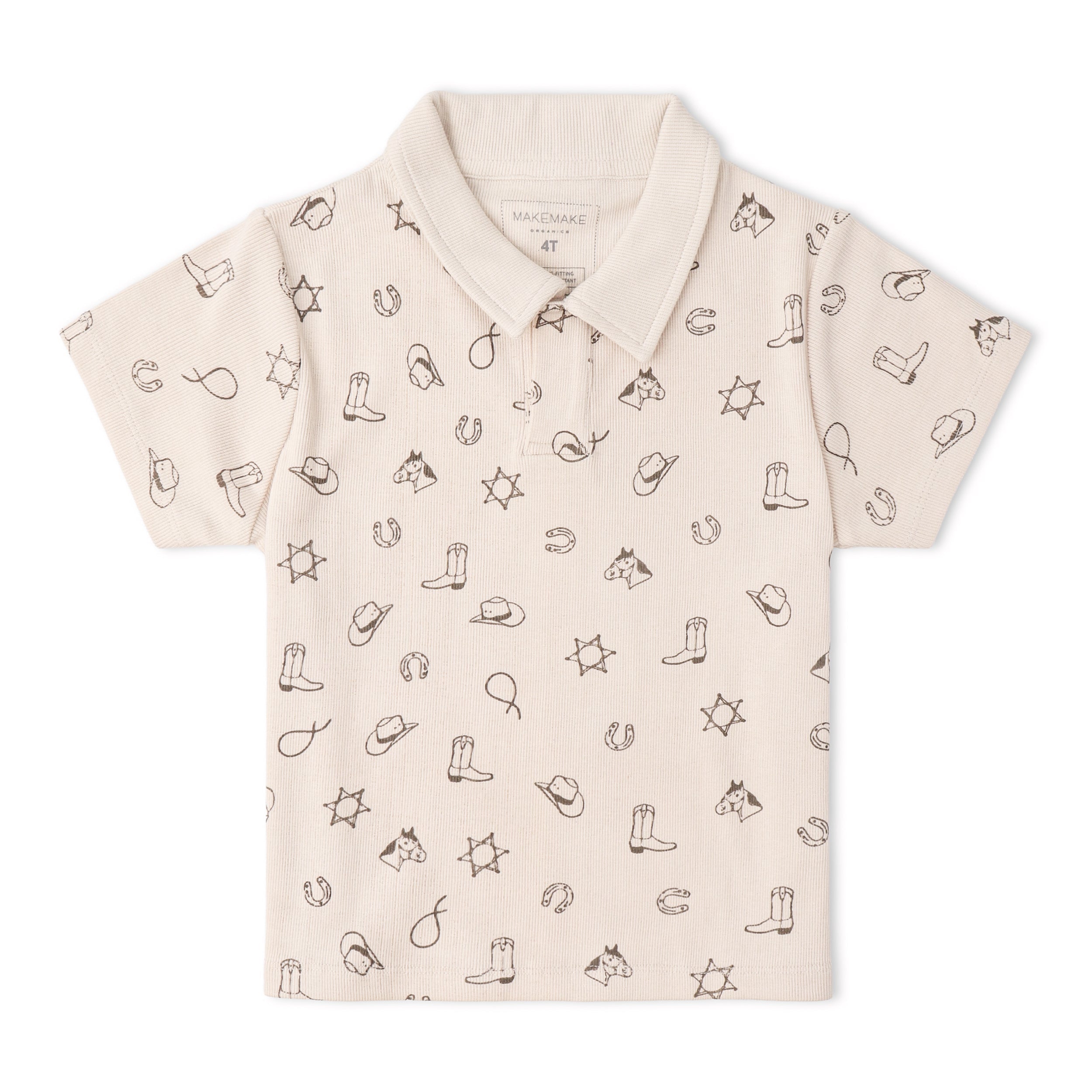 Organic Collar Tee & Shorts Set - Rodeo - Aaria Tees Aaria Tees