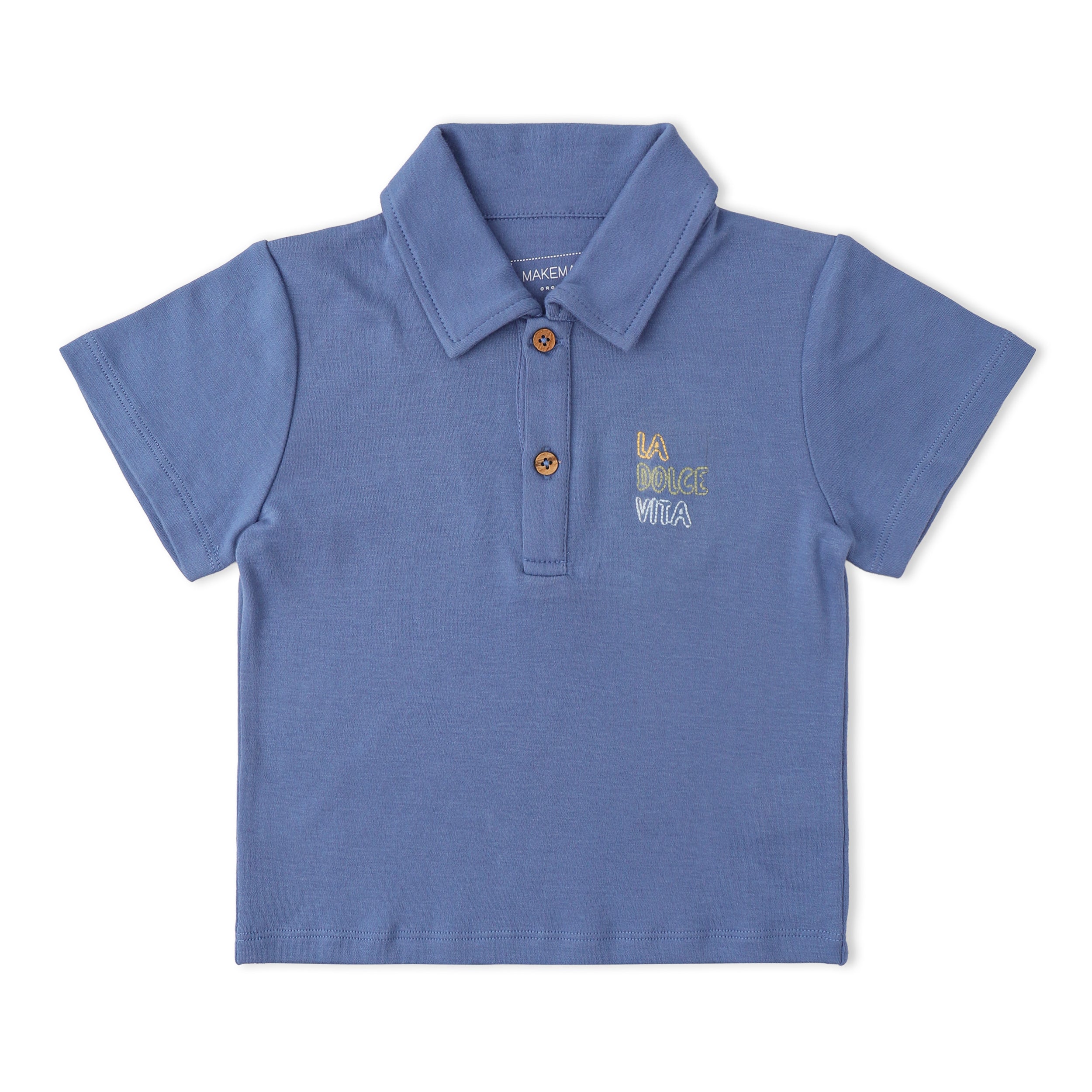 Organic Polo Shirt & Shorts Set - Slate - Aaria Tees Aaria Tees