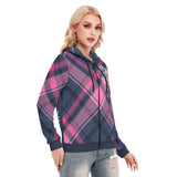 Plaid Girl Women's Zip Up Hoodie | Virginia City Motorcycle Company - Aaria Tees Aaria Tees