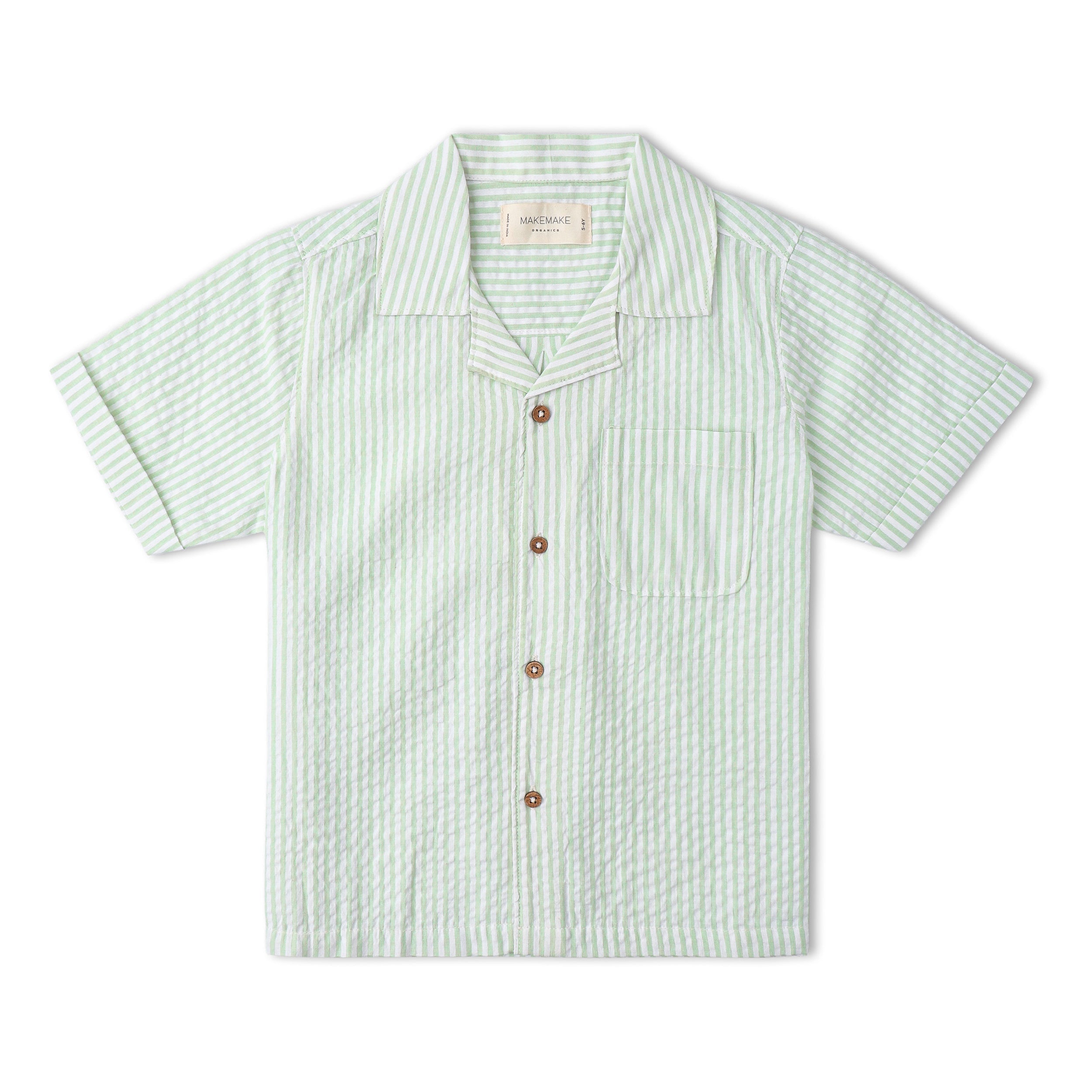 Organic Shirt & Shorts Set - Basil Stripes - Aaria Tees Aaria Tees
