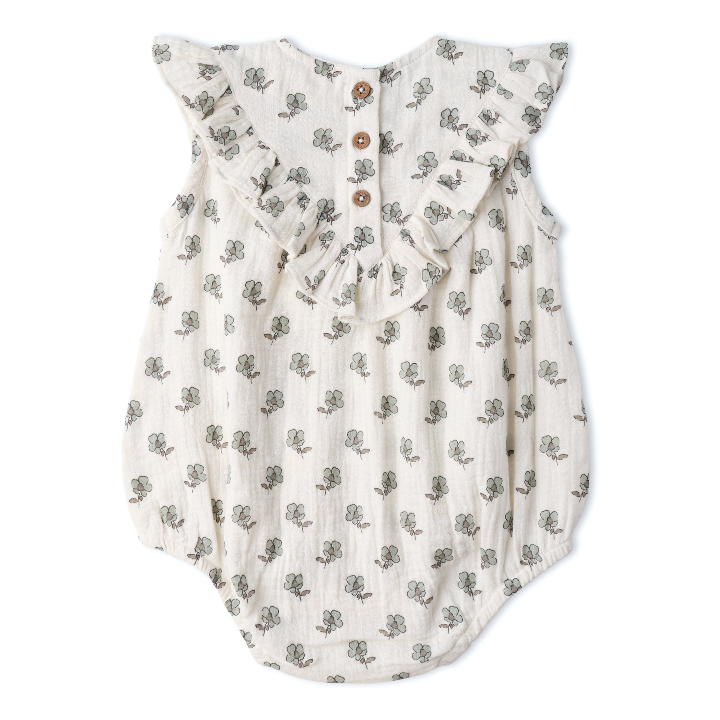 Organic Sleeveless Ruffle Bubble Romper - Poppy - Aaria Tees Aaria Tees