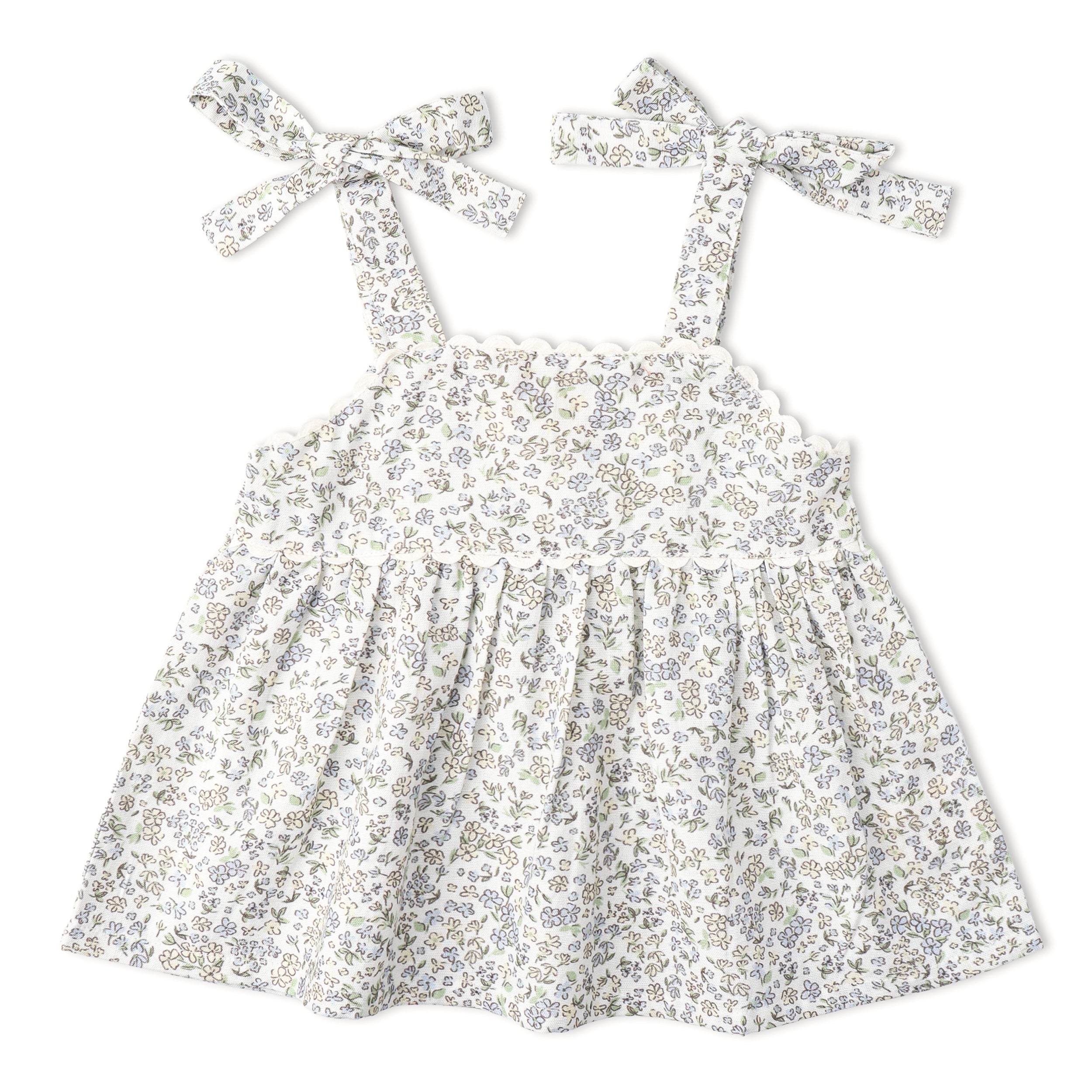 Organic Tie Up Top & Shorts Set - Tulle Floral - Aaria Tees Aaria Tees