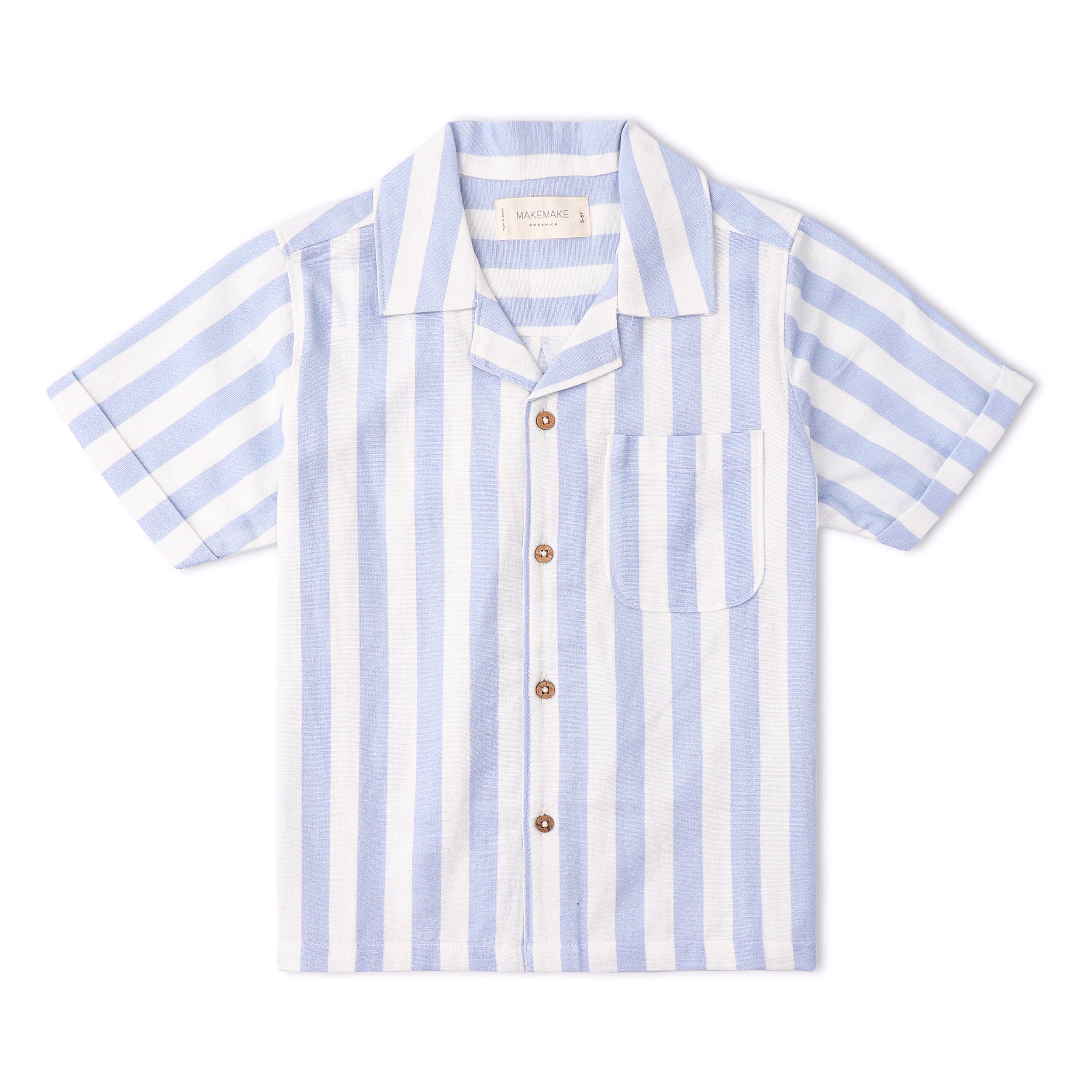 Organic Shirt & Shorts Set - Blue Stripes - Aaria Tees Aaria Tees