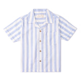 Organic Shirt & Shorts Set - Blue Stripes - Aaria Tees Aaria Tees