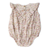 Organic Sleeveless Ruffle Bubble Romper - Pastel Bloom - Aaria Tees Aaria Tees