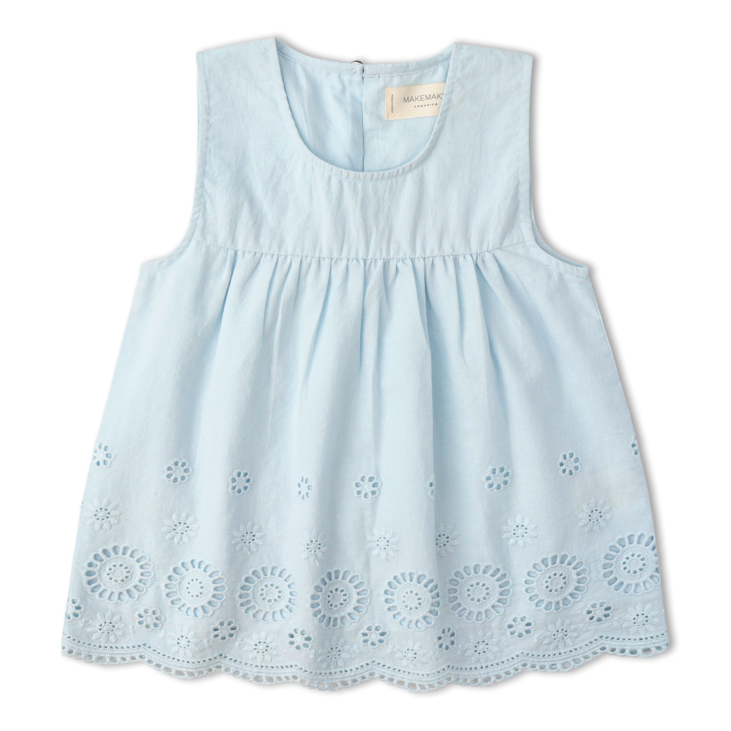 Organic Eyelet Top And Pant Set - Light Blue Eyelet - Aaria Tees Aaria Tees