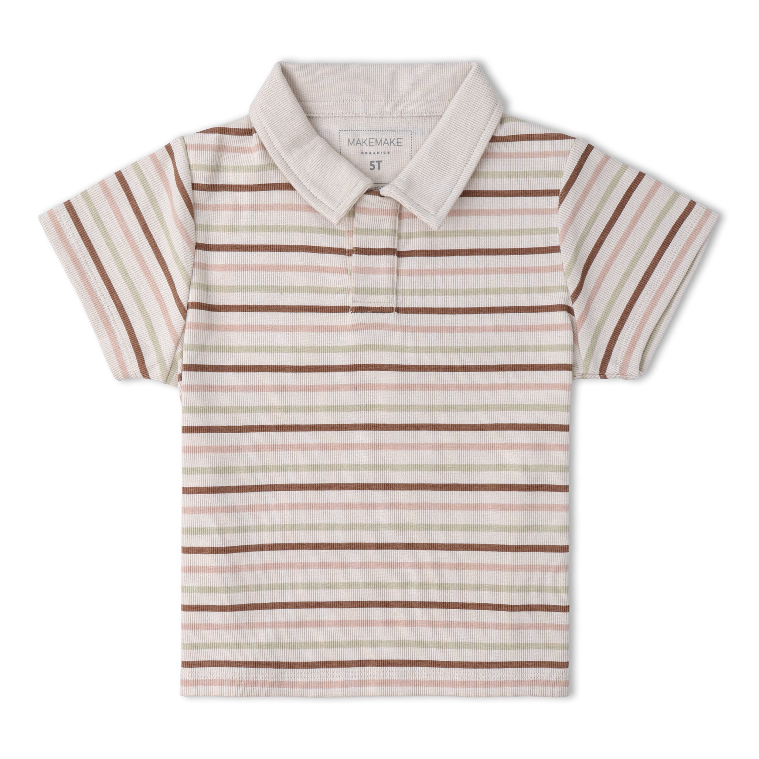 Organic Collar Tee & Shorts Set - Terra Stripes - Aaria Tees Aaria Tees