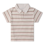 Organic Collar Tee & Shorts Set - Terra Stripes - Aaria Tees Aaria Tees