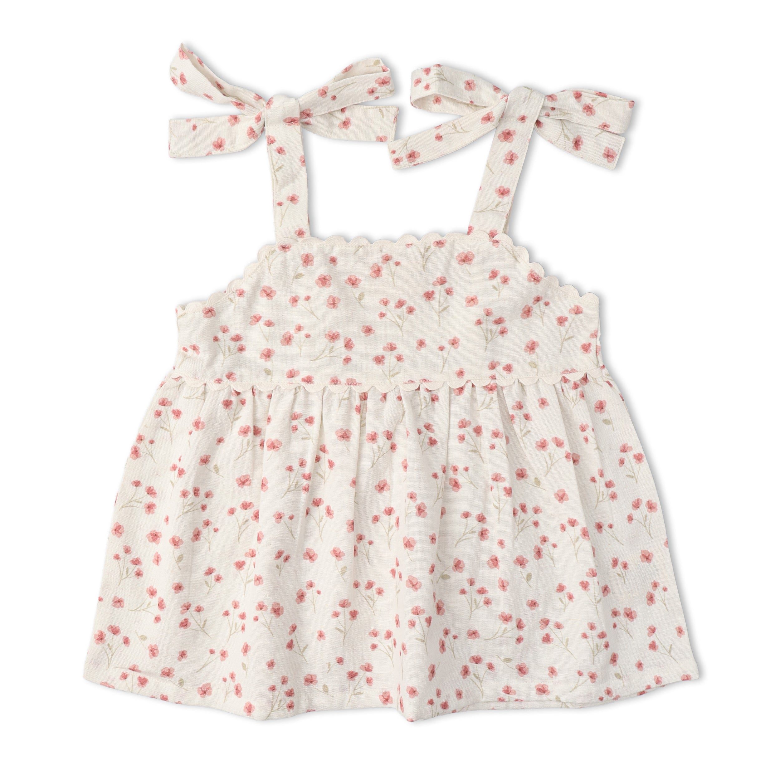 Organic Tie Up Top & Shorts Set - Pink  Bloom - Aaria Tees Aaria Tees
