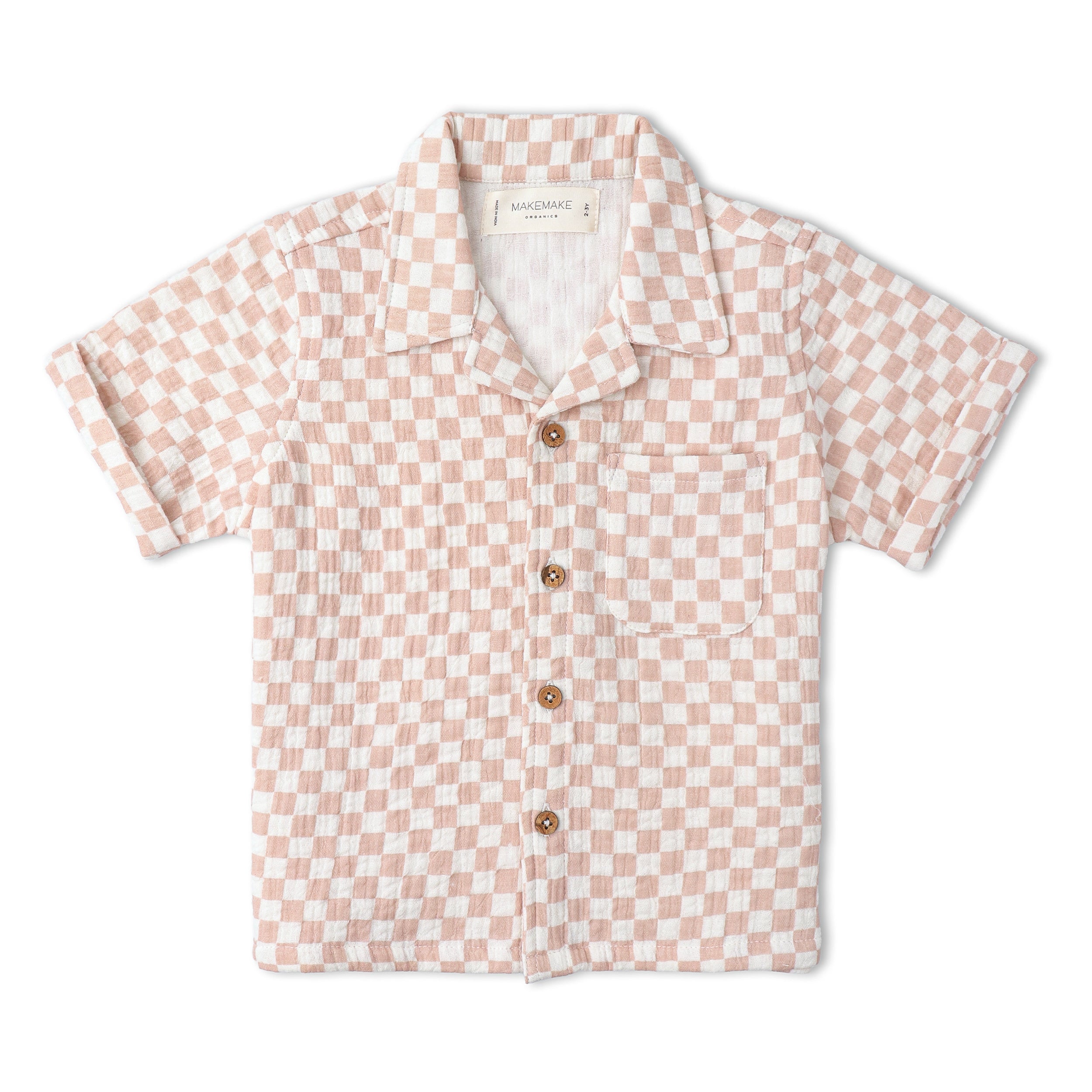 Organic Shirt & Shorts Set - Brick Checks - Aaria Tees Aaria Tees