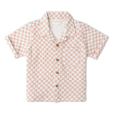 Organic Shirt & Shorts Set - Brick Checks - Aaria Tees Aaria Tees