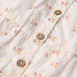 Organic Flutter Buttoned Tiered Dress - Spring Weave - Aaria Tees Aaria Tees