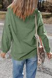 Grass Green Rhinestone lucky Clover Graphic Ribbed St Patrick Sweatshirt - Aaria Tees Aaria Tees