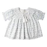 Organic Smocked Top & Shorts Set - Blue Vines - Aaria Tees Aaria Tees