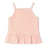 Organic Smocked Top And Bloomer Set - Blush - Aaria Tees Aaria Tees