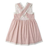Organic Cross Back Dress - Coral Stripes - Aaria Tees Aaria Tees
