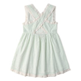 Organic Cross Back Dress - Basil Stripes - Aaria Tees Aaria Tees