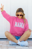 Rose Red Floral MAMA Embroidered Graphic Pullover Sweatshirt - Aaria Tees Aaria Tees