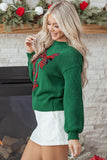 Monamara Bow Graphic Christmas Sweater - Aaria Tees Aaria Tees