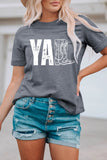 Gray YALL Western Boots Printed Tee Aaria Tees
