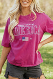 Rose Red AMERICA 1776 Graphic Mineral Wash Cotton Tee - Aaria Tees Aaria Tees