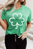 Bright Green St Patricks Day Lucky Shamrock Printed Casual Tee - Aaria Tees Aaria Tees