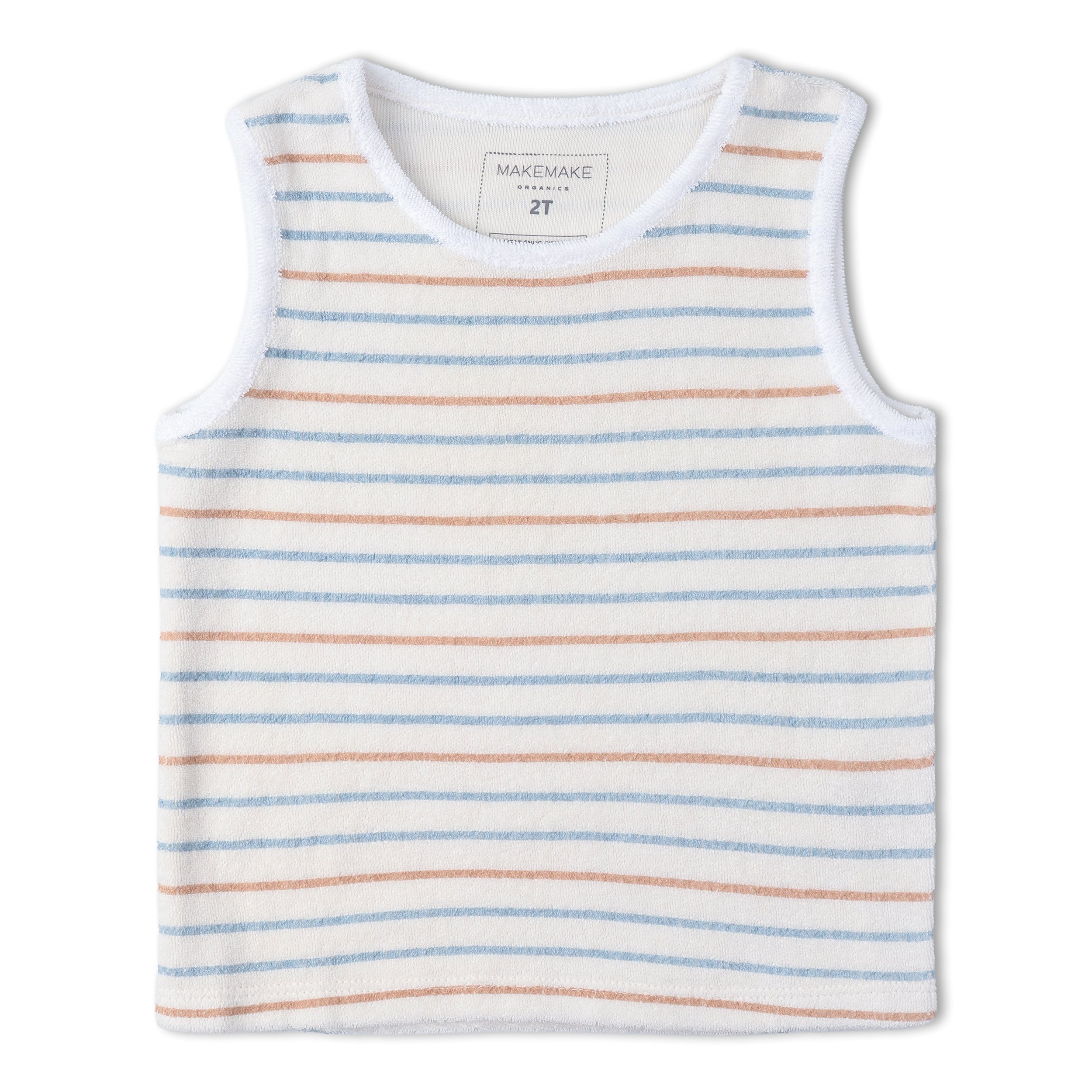 Organic Sleeveless Tee & Shorts Set - Cabana Stripes - Aaria Tees Aaria Tees