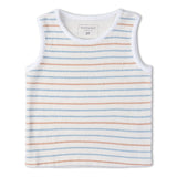 Organic Sleeveless Tee & Shorts Set - Cabana Stripes - Aaria Tees Aaria Tees