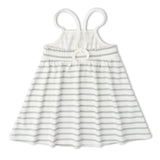 Organic Tie-Back Strap Dress - Fog Stripes - Aaria Tees Aaria Tees