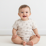 Organic Short Sleeve Bubble Romper - Rodeo - Aaria Tees Aaria Tees