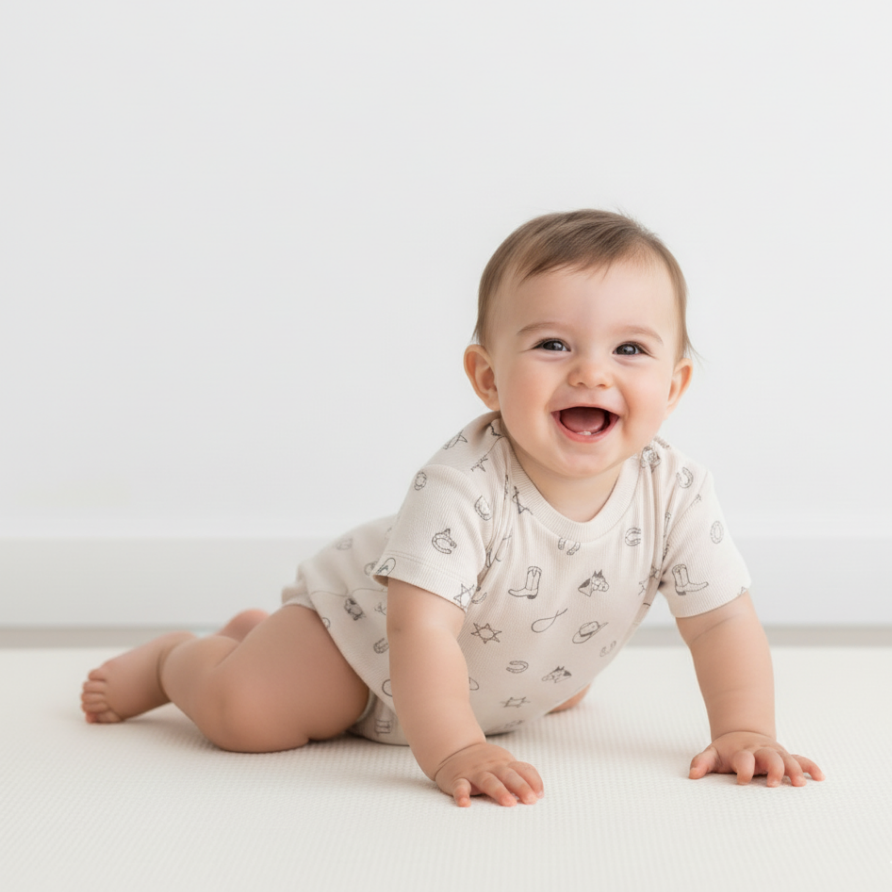 Organic Short Sleeve Bubble Romper - Rodeo - Aaria Tees Aaria Tees