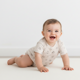 Organic Short Sleeve Bubble Romper - Rodeo - Aaria Tees Aaria Tees