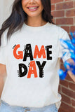 White GAME DAY Funny Letter Printed Casual Tee Aaria Tees