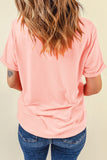 Pink Vibrant Easter Bunny Patchwork Printed T Shirt Aaria Tees