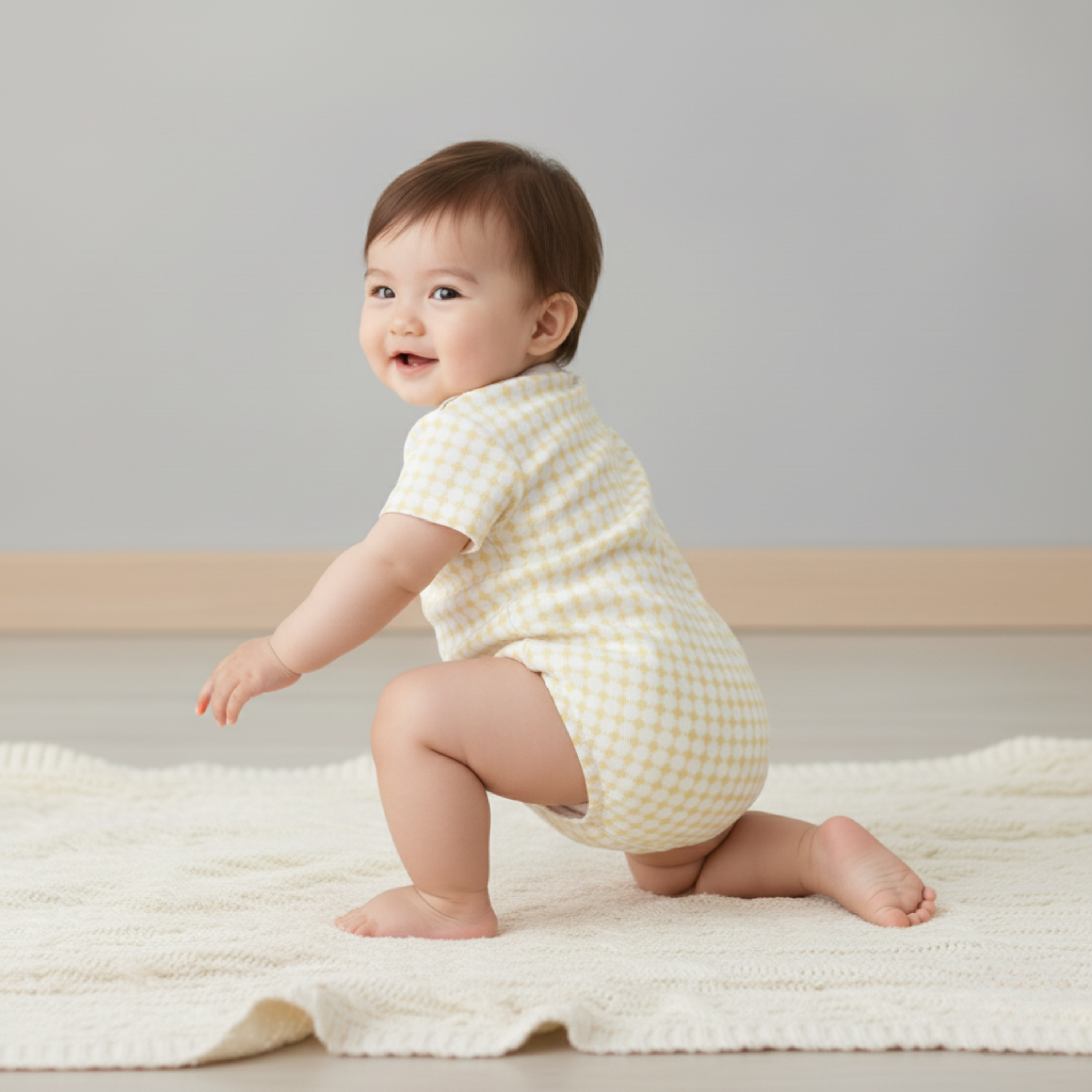 Organic Short Sleeve Bubble Romper - Dotty Gingham - Aaria Tees Aaria Tees