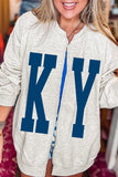 Light Grey Casual KY Open Front Tunic Sweatshirt Aaria Tees