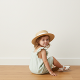 Organic Flutter Jumpsuit - Basil Stripes - Aaria Tees Aaria Tees